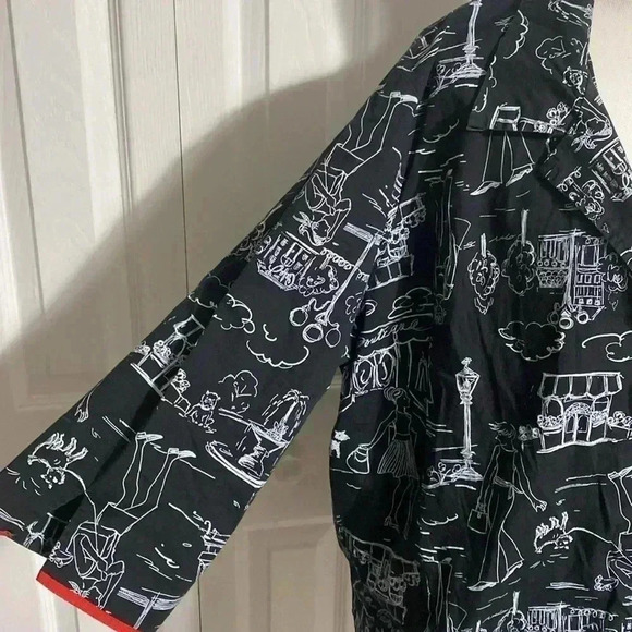 Fenini black & white & red cotton jacket top shirt - Picture 7 of 13